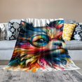 thumbnail image 2 of Orinice Whimsical Animal with Colorful Glasses Warm Lightweight Blanket Soft Fleece Blankets All Seasons Decor Cow Gifts - Multiple Sizes Available 60x80in, 2 of 6