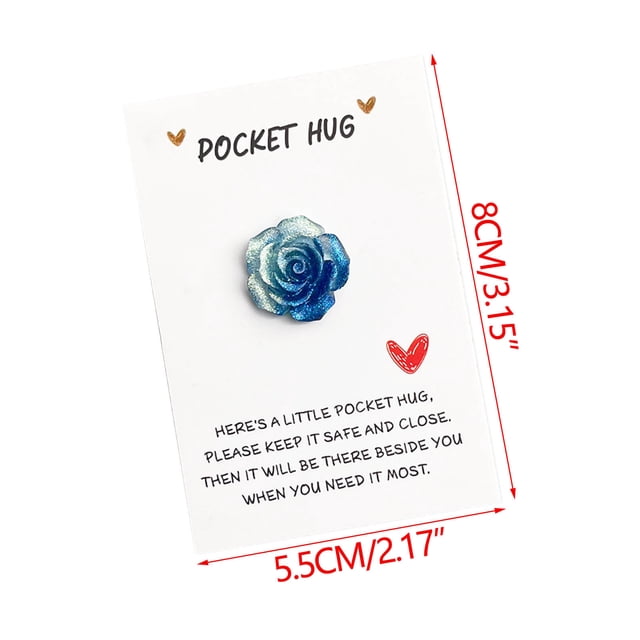Gradient Glitter Rose Pocket Cuddle Card, Romantic Valentine's Day Greeting Card with Space for Message, Paper Lightweight