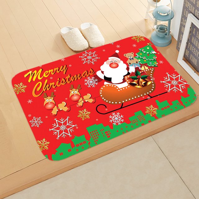 Felpudo navideño para puerta de bienvenida al aire libre para puerta delantera, felpudo de feliz Navidad con respaldo de PVC antideslizante, felpudo de fibra de coco para interior y exterior, decoraci kaili Sencillez