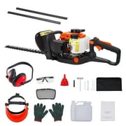 SKYSHALO 23.2-inch 26CC 2 Cycle Gas Hedge Trimmer, Handheld with Dual Sided Action Blade, 180 Flexible Head, Ideal for Shaping Shrubs and Low Bushes