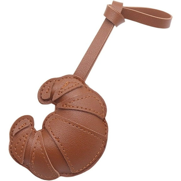 vlrwzc Cute Keychains for Women Croissant Leather Bag Charms Purse Charms for Handbags Preppy Stuff Designer Car Accessories