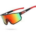 thumbnail image 4 of Lunettes de Sport pour Enfants - Monture Surdimensionnée Lunettes de Cyclisme, Lunettes Coupe-Vent pour Randonnée, Ski et Alpinisme - Monture Noire avec Lentilles Rouges, Protection UV, Lentilles Incassables, 4 of 7