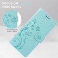 thumbnail image 4 of Wallet Case for Google Pixel 9 Pro XL,PU Leather Wallet Flip Kickstand Case [Magnetic Closure] [Wrist Strap] [Card Slots Holder] Embossed Butterfly & Flower Case for Women Girls,Green, 4 of 9