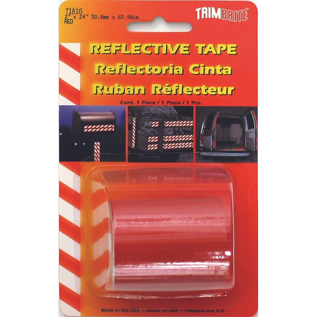 Trimbrite Reflective Tape T1816 Light Reflective; 24 Inch Length 2 Inch Width; Red; Reflective Vinyl