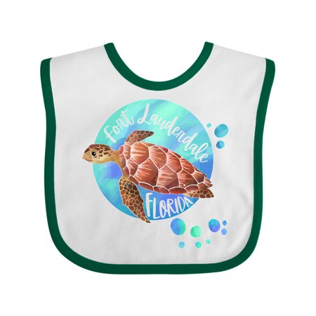

Inktastic Fort Lauderdale Florida Swimming Sea Turtle with Bubbles Gift Baby Boy or Baby Girl Bib