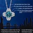 thumbnail image 2 of Gem Stone King 10K White Gold London Blue Topaz and White Lab Grown Diamond Pendant Necklace for Women | 0.41 Cttw | Gemstone November Birthstone | Round 4MM | With 18 inch Chain, 2 of 6