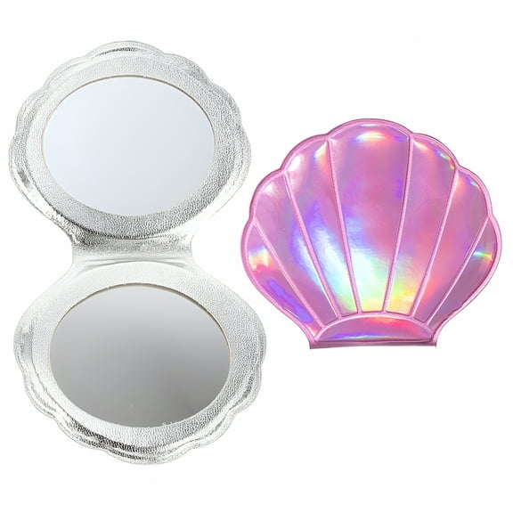ACDANC 2 Pcs Shell Makeup Mirrors - Kids Purse Small Compact Travel Pocket Mirror