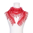 thumbnail image 2 of INSPIRE CHIC Sparkling Rhinestone Lace Mantilla Veil Elegant Triangle Head Scarf for Church & Wedding 51.2"x15.7" Red, 2 of 5