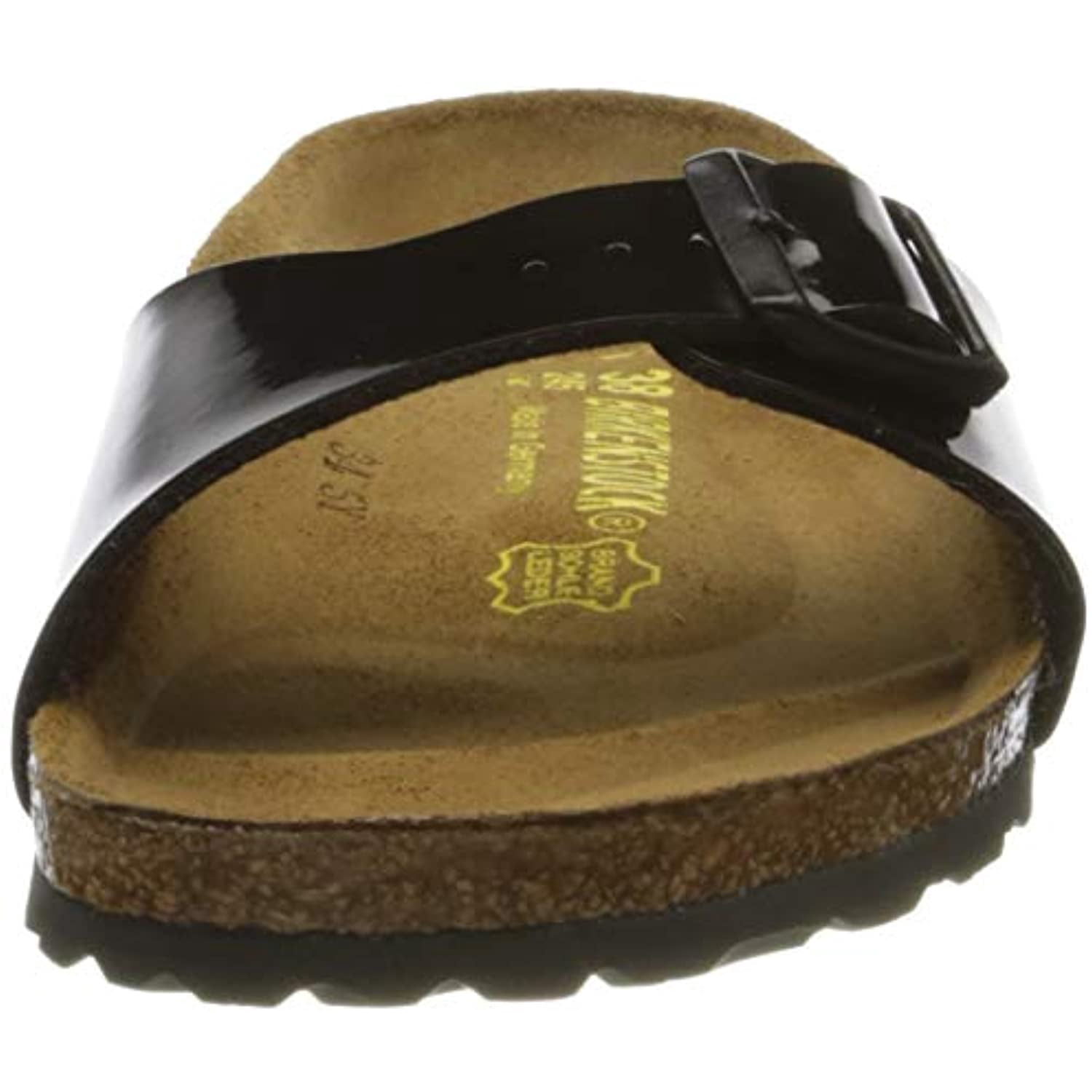 Birkenstock Womens Madrid Sandal Black Patent Birko-Flor Size 37 EU (6-6.5 M US Women)