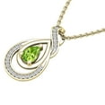 thumbnail image 2 of Dazzlingrock Collection 6X4mm Pear Peridot & Round White Diamond Swirl Infinity Teardrop Pendant for Women with 18 Inch Gold Chain (0.10 ctw, Color I-J, Clarity I2-I3) in 10K Yellow Gold, 2 of 4