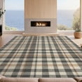 thumbnail image 2 of Design&I 3'x5' Washable Accent Rug Pet Friendly & Non-Slip Built-In Grip Fall Gingham Doormat Checkered Layout Harvest Stripe Border Door for Bedroom, Walk-in Closet, 2 of 7