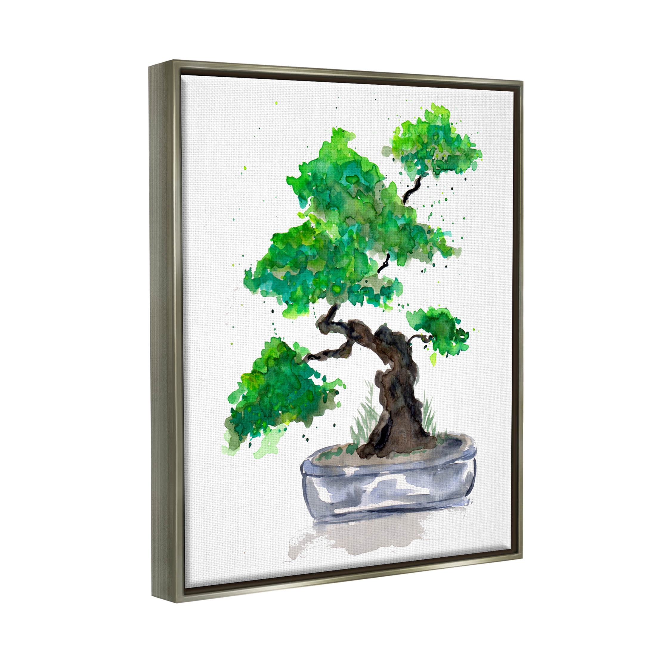 Casual Blooming Bonsai Tree Botanical & Floral Graphic Art Luster Gray Framed Art Print Wall Art