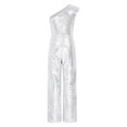 thumbnail image 2 of Yeahdor Kids Girls Shiny Full Sequins Long Jumpsuit One Shoulder High Waist Romper Birthday Wedding Prom Party Gown A Silver 8, 2 of 5