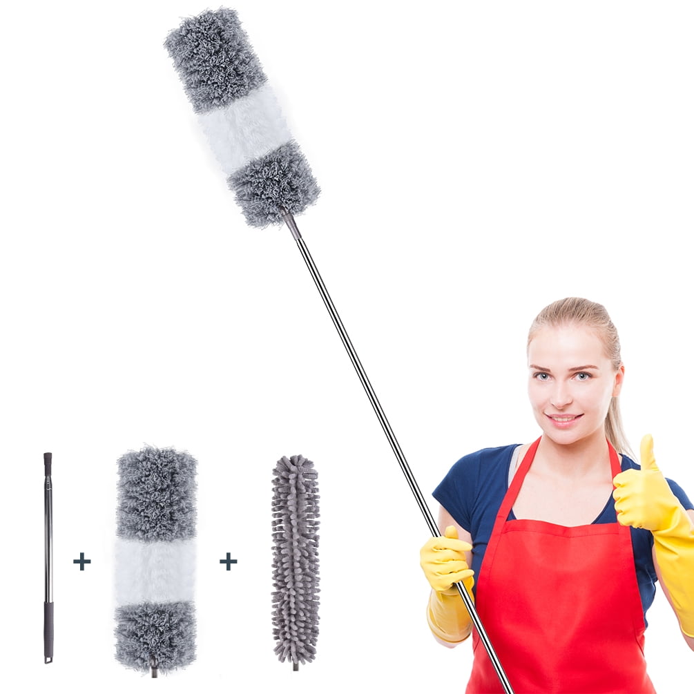 Feather Duster 8.2ft Extendable Cobweb Duster, ScratchResistant