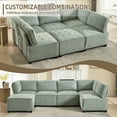 thumbnail image 6 of Villeston U-Shaped Sectional Sofa for Living Room, 4 Seat Sofa Couch with Double Chaise,Mint Green, 6 of 9