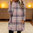 thumbnail image 5 of QIUOMBBP Winter Fleece Plaid Sweatshirts for Women Warm Fuzzy Sweaters Loungewear Tunic Tops with Pocket Christmas Gifts, Pink, S, 5 of 6