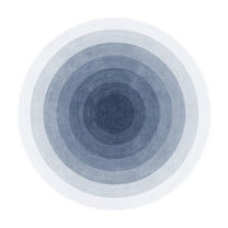 Btomtd Diameter 23.62' Cream Round Floor Mat Entryway Rug for Sofa Area Sound Buffer Doormat Under Coffee Table Bedroom Carpet Plush Rug, Blue