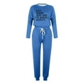 thumbnail image 4 of Pisexur Womens Lounge Set 2 Piece Outfits Long Sleeve Letter Print Blouses Tops Drawstring Pockets Long Pants Track Suits Plus Size Vacation Outfits Sweatsuit Set S-5XL, 4 of 4