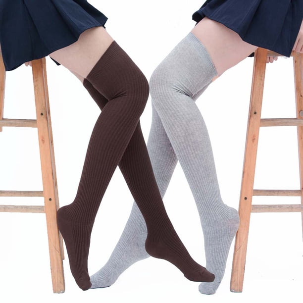 Bienvenido Calcetines de moda Medias largas hasta el muslo, Medias por encima de la rodilla, Calcetines de algodón para niñas