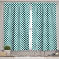 thumbnail image 2 of Ambesonne Teal Valance & Curtain, Design Vibrant, 55"x30", Teal White, 2 of 6
