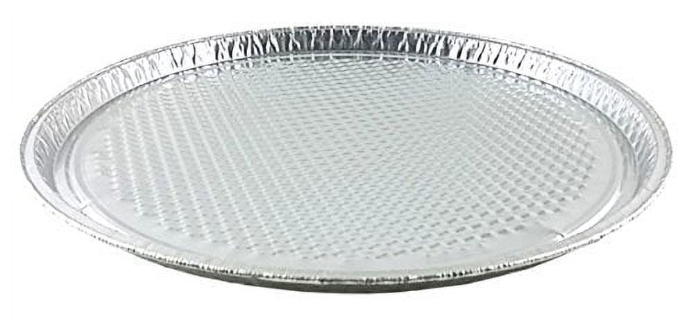 Handi-Foil 12" Aluminum Foil Pizza Pan - Disposable Waffle Bottom Baking Sheets (25)
