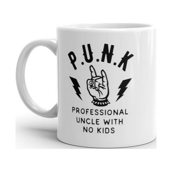 Punk Professional Uncle No Kids Mug Funny Sarcastic Acronym Graphic Novelty Coffee Cup - 11oz