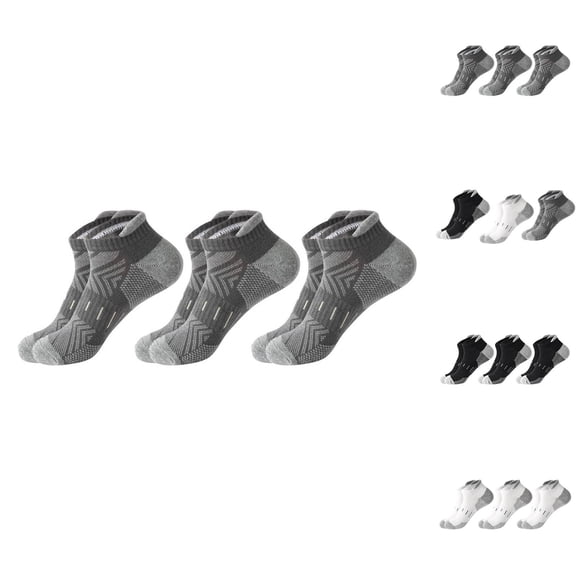 Men's Colorful Short Basketball Socks 3 Pack Lightweight Cushioned Sport Ankle Socks