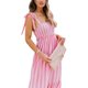 thumbnail image 1 of Txlixc Mujeres Verano Maxi Vestido Adultos Sexy Sin Mangas Tie-up Spaghetti Straps Rayas Vestido de Una Pieza Vacaciones Txlixc  Estilo de ocio, 1 of 9