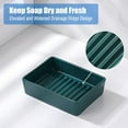 thumbnail image 3 of Simple Modern Ceramic Soap Dish for Bathroom Sink, Decorative Soap Holder, Soap Bar Holder with Higher Draining Ridges for Shower, Kitchen, Easy to Clean (Dark Green), 3 of 8