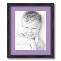 ArtToFrames 15x18" Matted Picture Frame with 11x14" Single Mat Photo Opening Framed in 1.25" Black Stain on Solid Red Oak and 2" Lavender Mist Mat (FWM-4083-15x18)