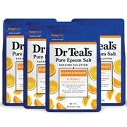 Dr Teal,S Pure Epsom Salt Soak, Glow & Radiance With Vitamin C & Citrus Essential Oils, 3 Lbs (Pack Of 4) (Packaging May Vary).