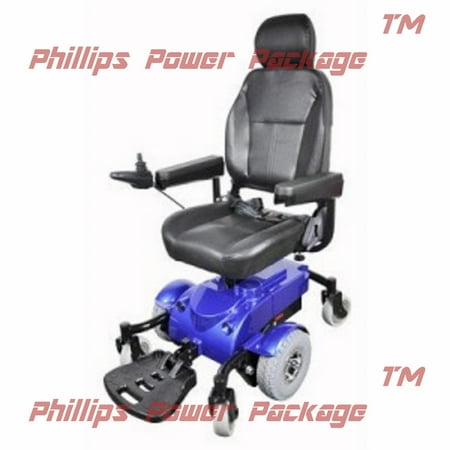 Zip'r Mobility - Zip'r Mantis - Full Size Power Chair - 18"W x 18"D Seat - Blue - PHILLIPS POWER PACKAGE TM - $500 VALUE