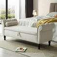 thumbnail image 5 of Sumdeal 63'' Storage Ottoman Bench for Bedroom Living Room ,Beige, Velvet, 5 of 11