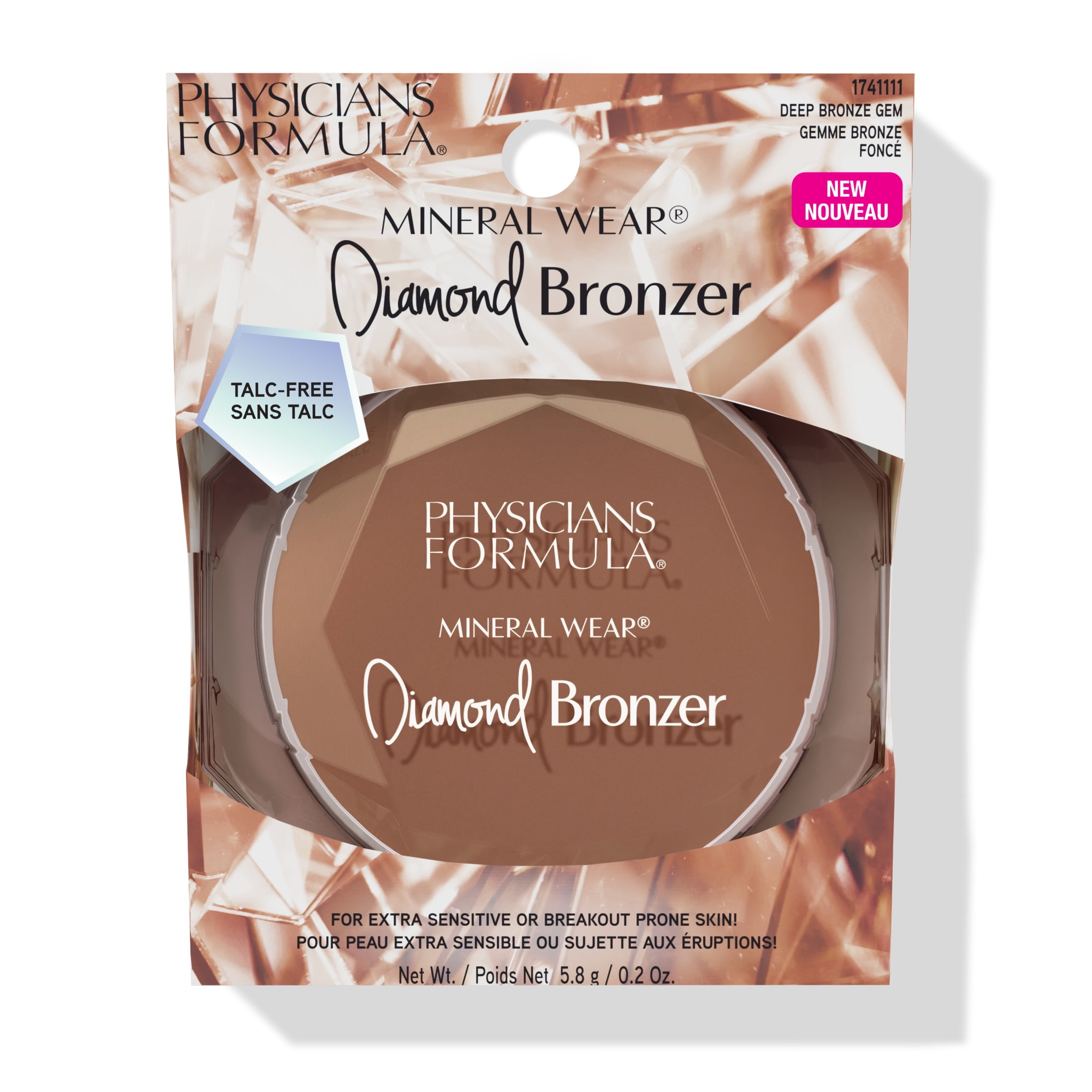 Physicians Formula Mineral Wear Diamond Bronzer - Bronzing Makeup - Deep Bronze Gem