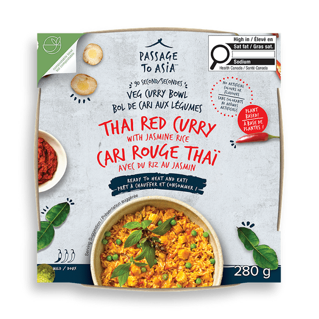 Passage Foods, Passage to Asia, Thai Red Curry Vegetable Bowl, 280 G (Shelf Stable)