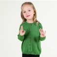 thumbnail image 4 of Resicozy Girls Crewneck Cardigan Long Sleeve Button Down Sweater Solid Color Spring Sweaters 2026 Green 4 Years, 4 of 8
