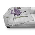 thumbnail image 3 of Animal Soft Flannel Fleece Throw Blanket, Playing Soccer with a Kid Mario Moustache Sports Theme Football Print, Cozy Plush for Indoor and Outdoor Use, 50" x 60", Purple White, by Ambesonne, 3 of 6