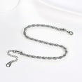 thumbnail image 4 of U7 Rope Chain Anklets Silver 3mm Braided Foot Chain Ankle Bracelet for Women, 4 of 8