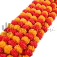 thumbnail image 5 of Marubhumi 5 Pcs of 4.5 Feet Long Strands Artificial Marigold Flowers Garland for Diwali, Traditional Indian Decor, Christmas Decor, Wedding Gift, Bush Floral Themed Party, DIY, Backdrop, 5 of 5