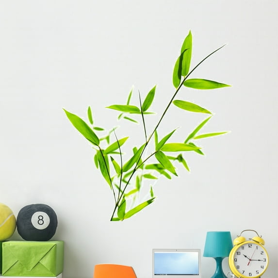Bamboo Leaves Wall Decal by Wallmonkeys Peel and Stick Graphic (48 in H x 48 in W) WM22538