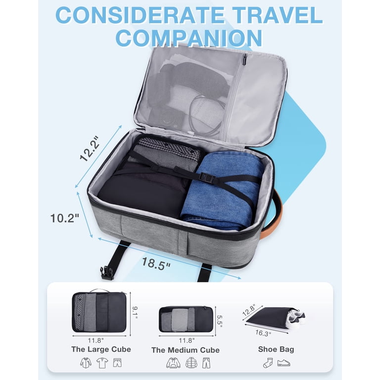 Bagsmart 40L Travel Backpack, Expandable Carry-On, Gray photo 6