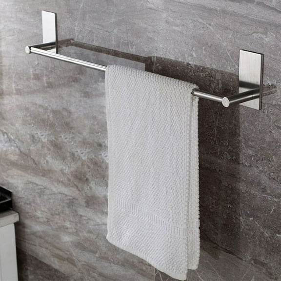Yinreli Bathroom Stainless Steel Wall Mount Adhesive Towel Rack Clothes Holder Hanger