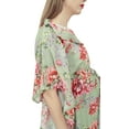 thumbnail image 4 of Bimba Moms Green Drawstring Printed Maternity Kaftan Nursing Maxi Dress-22, 4 of 6