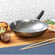JOYCE CHEN Professional Series 12-Inch Carbon Steel Stir Fry Pan with Phenolic Handle
