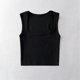 thumbnail image 4 of Women's Summer Square Neck Camisole Top Acrylic Fiber Casual Basic Crop Tank Top for Ladies and Teen Girls, 4 of 5