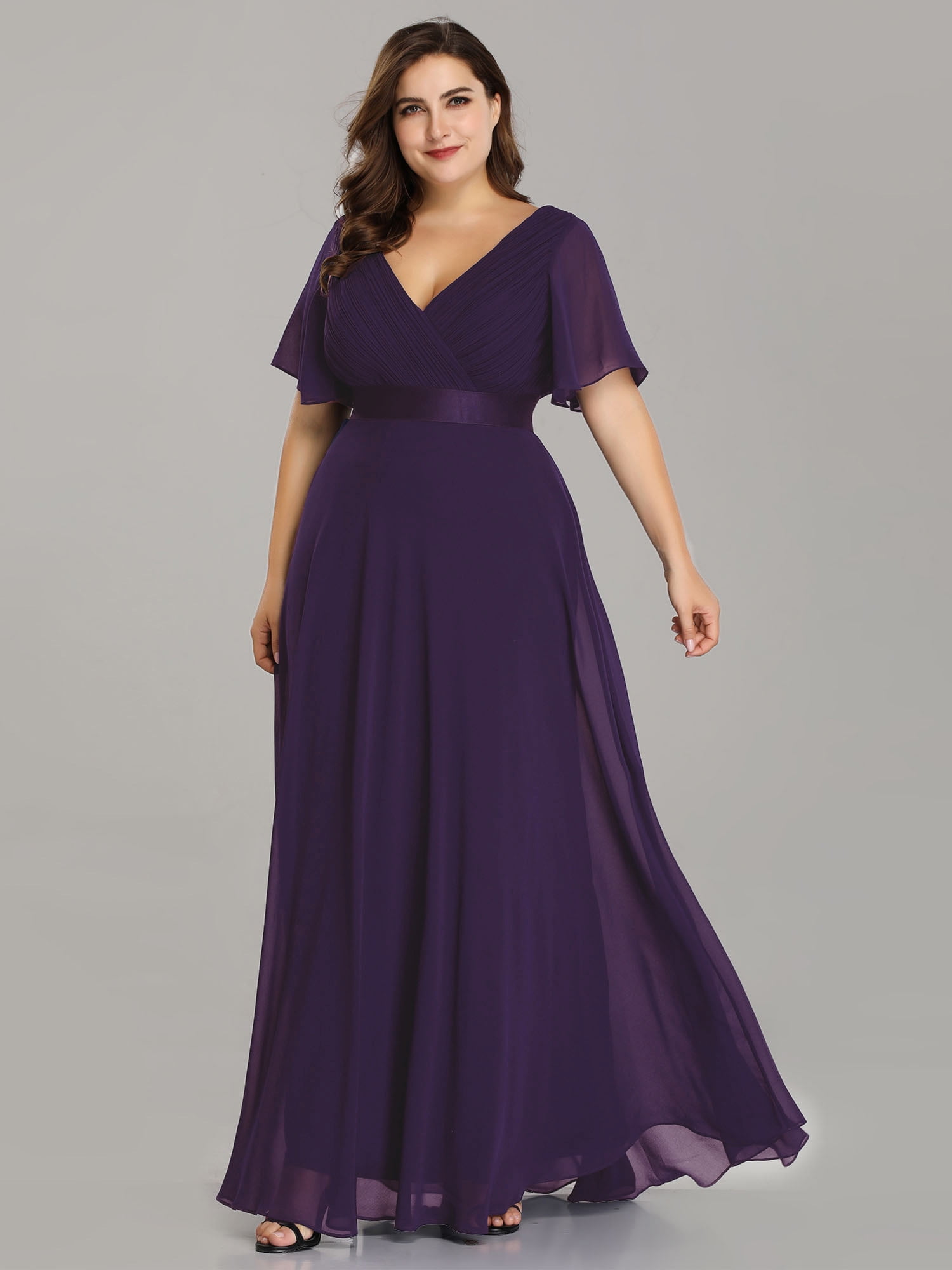 women's plus purple dresses