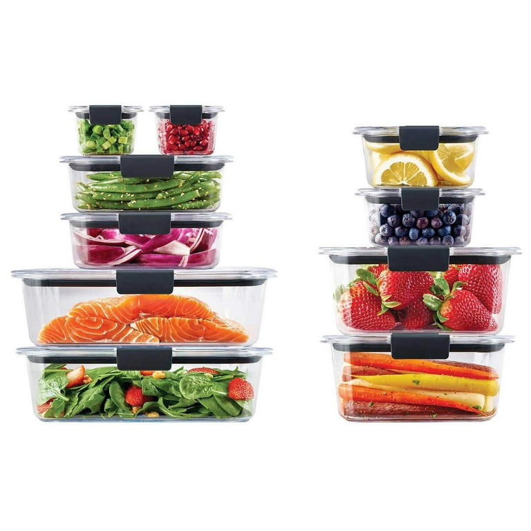 Rubbermaid Brilliance 20-Piece Plastic Food Storage Containers BPA
