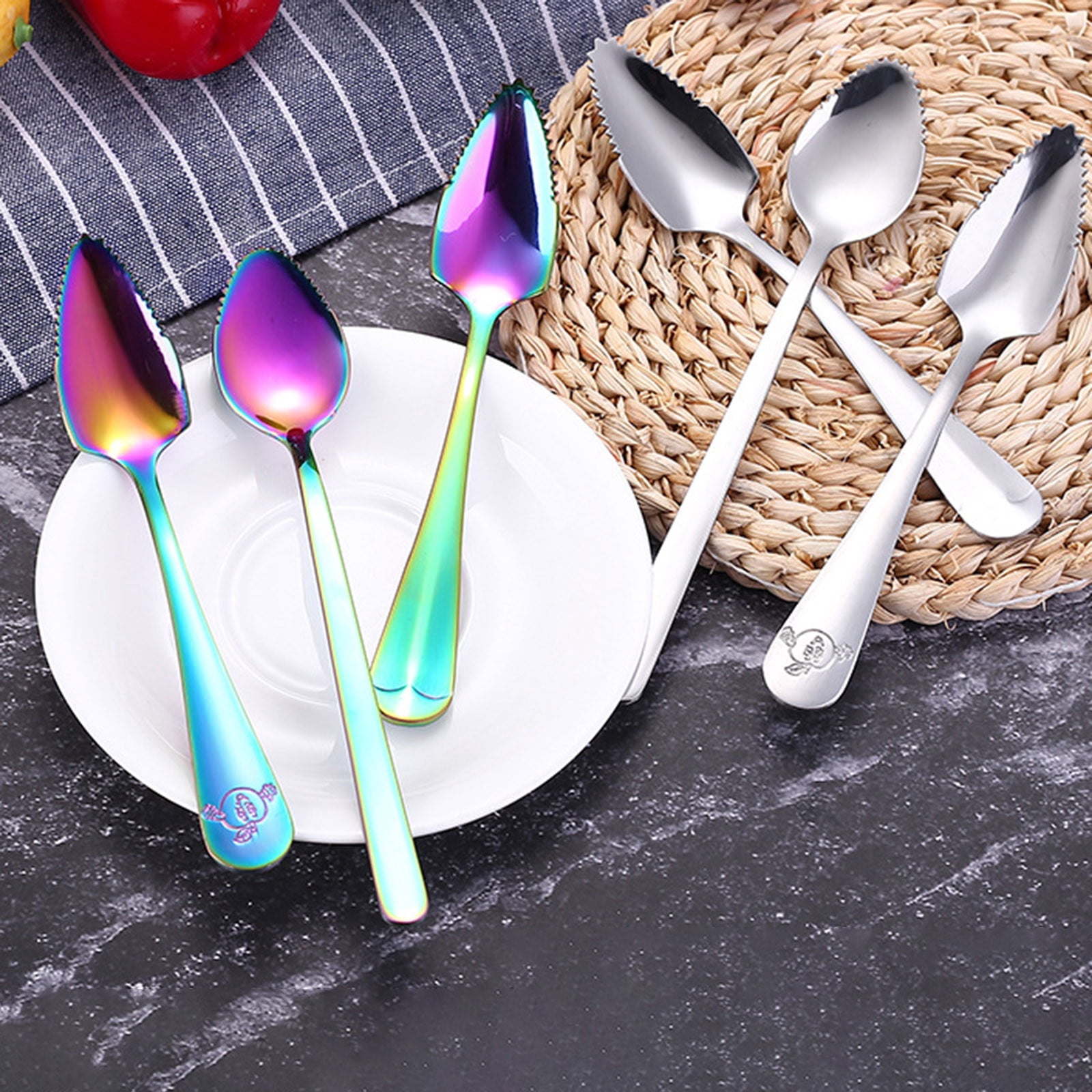 Cuillère évideuse En Acier Inoxydable Pour Fruits Et Légumes - Pour Citrouille, Courge, Retrait Des Noyaux - Longueur 25,5 Cm, Couleur Orange