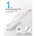 thumbnail image 2 of Protector contra sobretensiones con cable de extensión Power Strip de 1 pie con 8 enchufes, 2 of 7