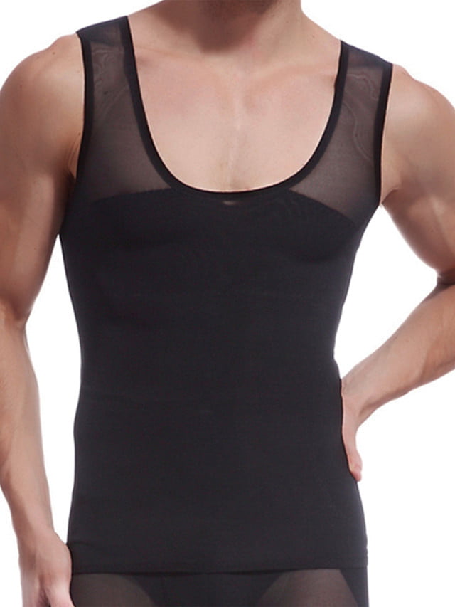 GSKS Mens Body Shaper Compression Tank Top Slimming Shapewear Abdomen Undershirt 